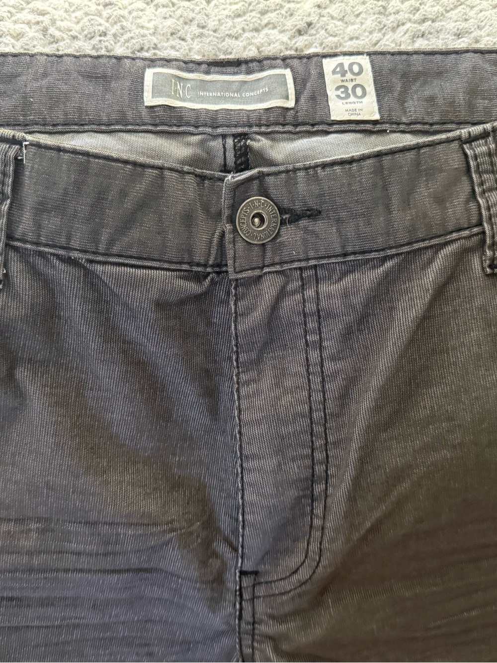 INC International Concepts Men's Charcoal Straight Fit Chinos